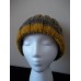Hand knitted warm and cozy beanie/hat with pompom  brown/gold  eb-84755948